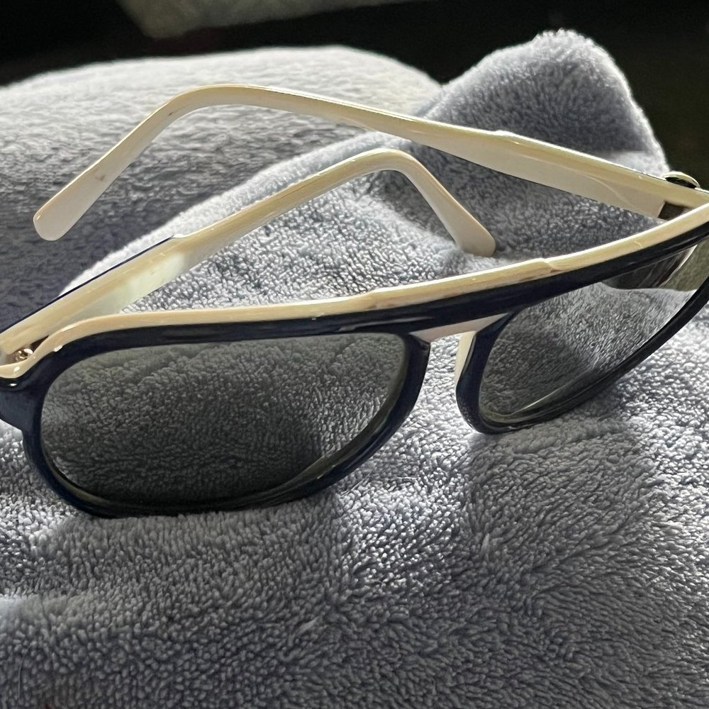 FREE SHIPPING; Sunglasses; I SKI, blue and white; reflective tint